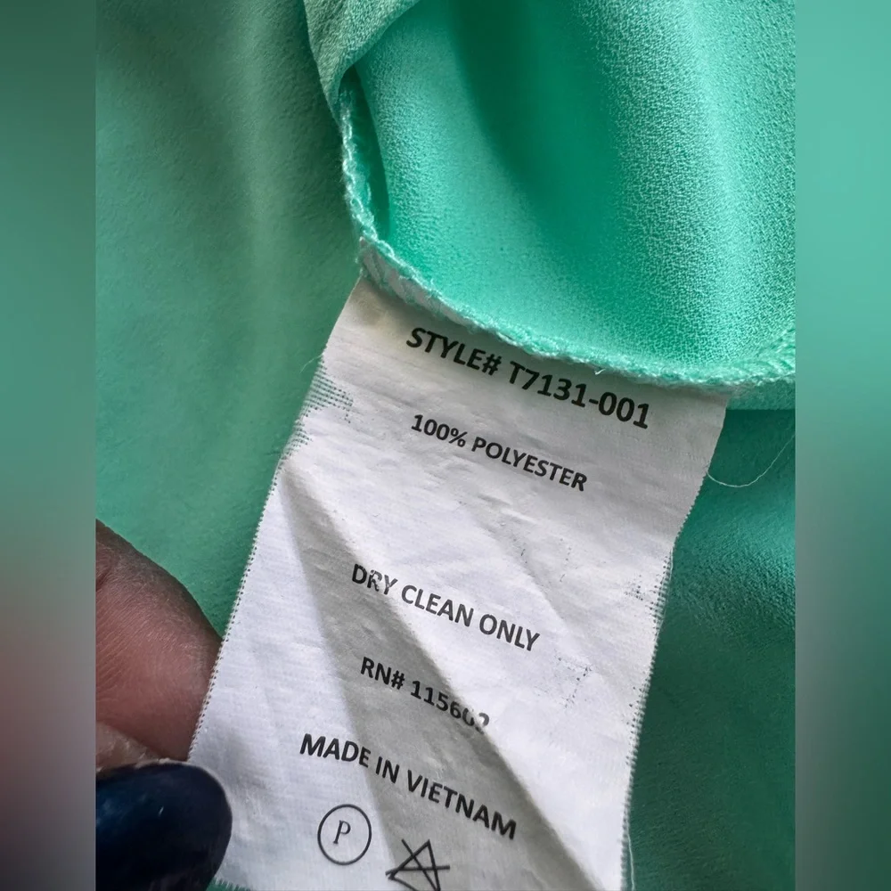 Lush‎ Mint Green Chiffon V-Neck Blouse